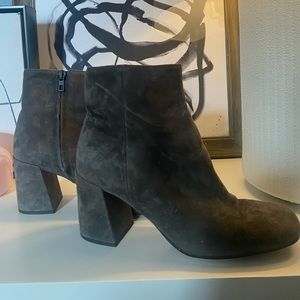 Vince gray suede booties